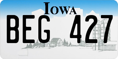 IA license plate BEG427
