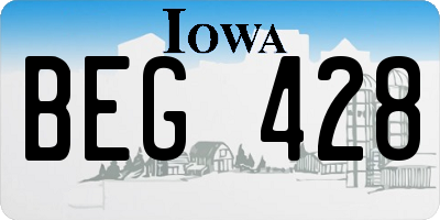 IA license plate BEG428