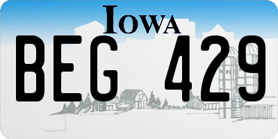 IA license plate BEG429