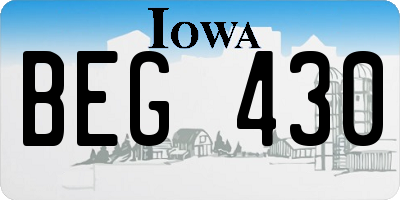 IA license plate BEG430