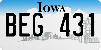 IA license plate BEG431