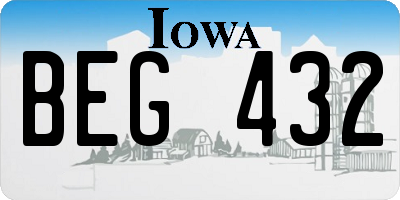 IA license plate BEG432