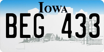 IA license plate BEG433