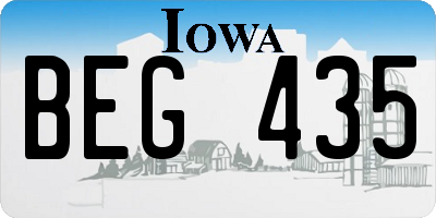 IA license plate BEG435