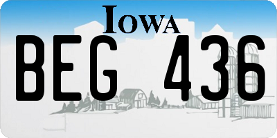 IA license plate BEG436