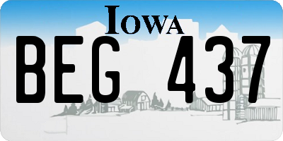 IA license plate BEG437
