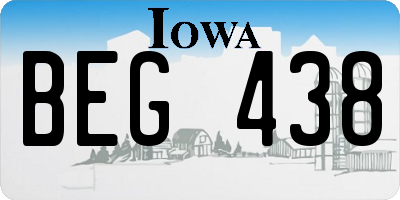 IA license plate BEG438