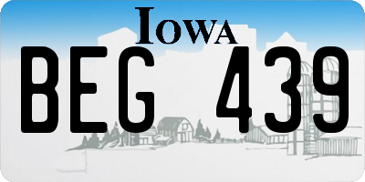 IA license plate BEG439