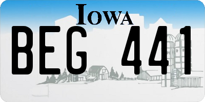 IA license plate BEG441