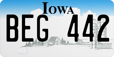 IA license plate BEG442