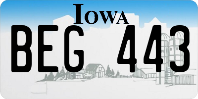 IA license plate BEG443