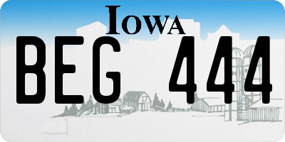 IA license plate BEG444