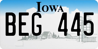 IA license plate BEG445