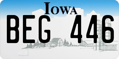 IA license plate BEG446