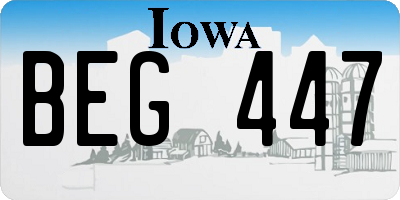IA license plate BEG447