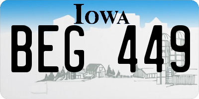 IA license plate BEG449