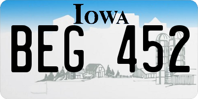 IA license plate BEG452