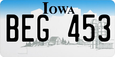 IA license plate BEG453