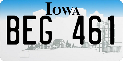 IA license plate BEG461