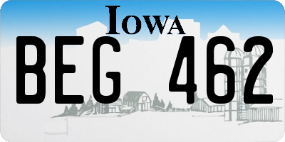 IA license plate BEG462