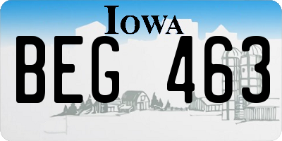 IA license plate BEG463