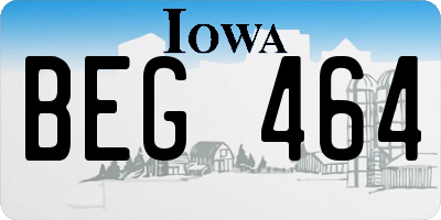 IA license plate BEG464