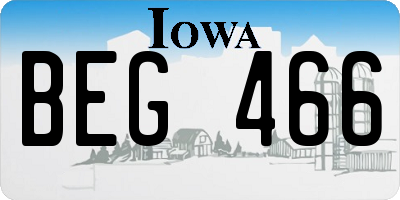 IA license plate BEG466