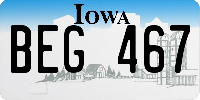 IA license plate BEG467