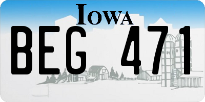 IA license plate BEG471