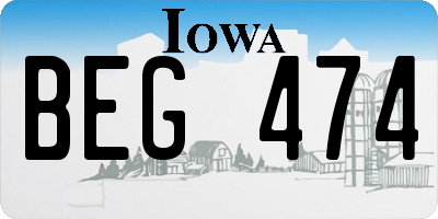 IA license plate BEG474