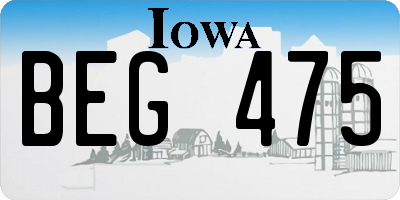 IA license plate BEG475
