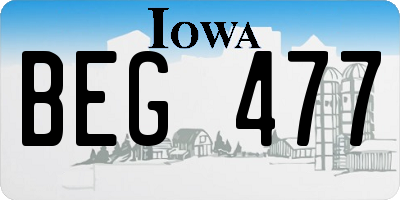 IA license plate BEG477