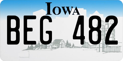 IA license plate BEG482