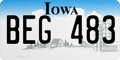 IA license plate BEG483
