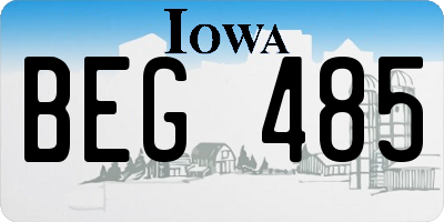 IA license plate BEG485