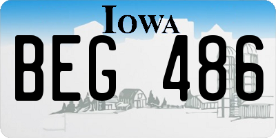 IA license plate BEG486