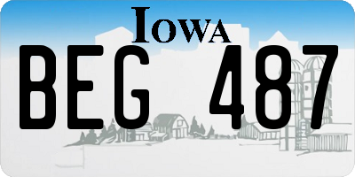 IA license plate BEG487