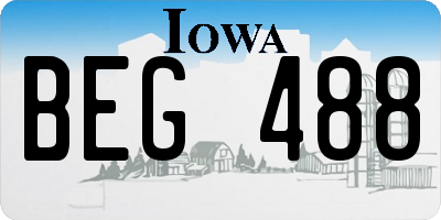 IA license plate BEG488