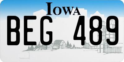 IA license plate BEG489