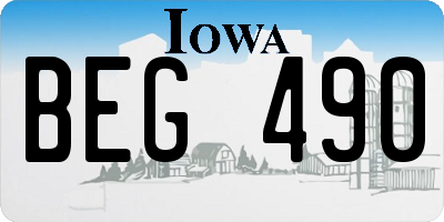 IA license plate BEG490