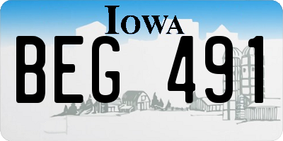 IA license plate BEG491