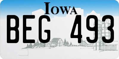 IA license plate BEG493