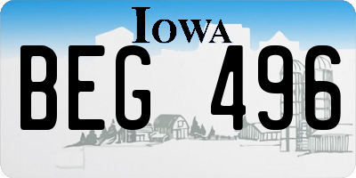IA license plate BEG496