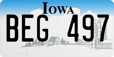 IA license plate BEG497