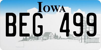 IA license plate BEG499