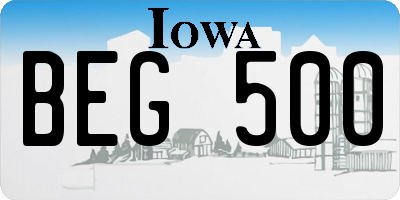 IA license plate BEG500