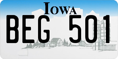 IA license plate BEG501