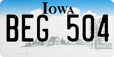 IA license plate BEG504