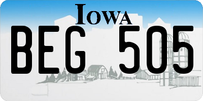 IA license plate BEG505