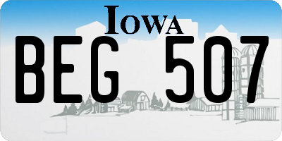 IA license plate BEG507